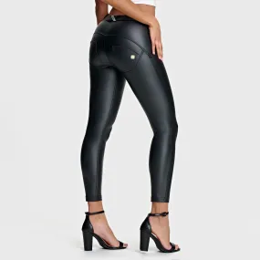 WR.UP® Faux Leather - Mid Waist - 7/8 Length - Black