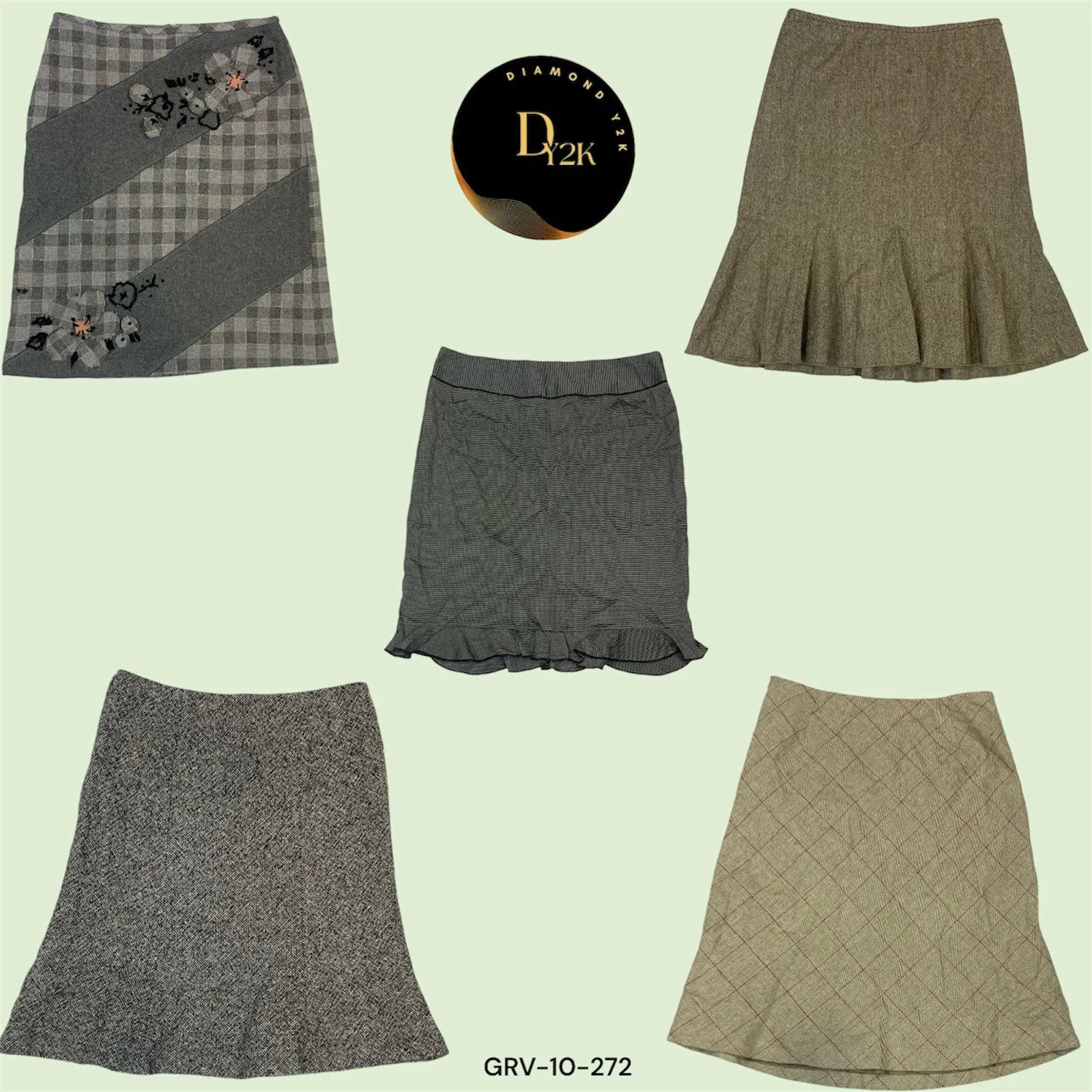 Y2K Wool Midi Skirt – Soft & Vintage-Inspired (GRV-10-272)