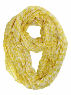 Yellow Houndstooth Circle Scarf