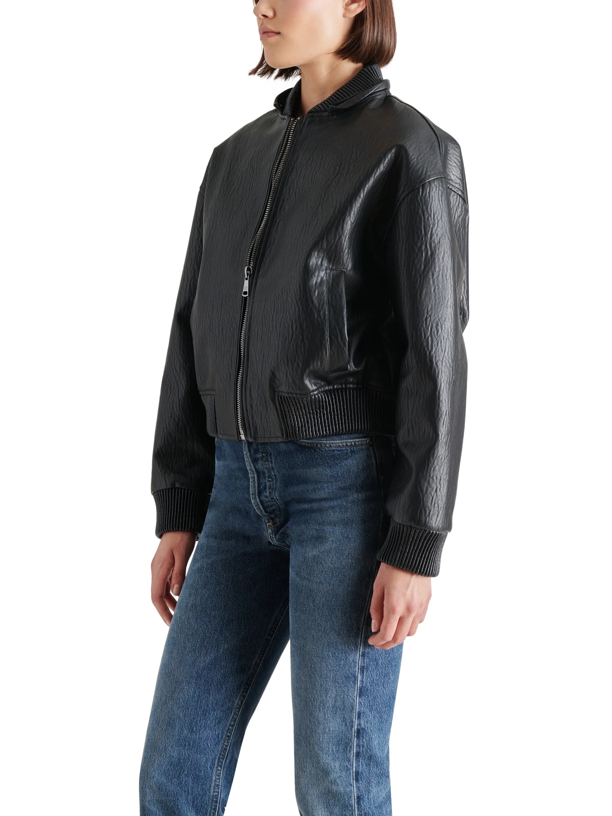 Zephyra Hooded Vegan Leather Jacket